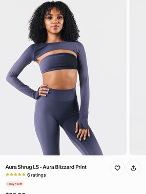 Aura Long-Sleeve Shrug Top in Slate Blue